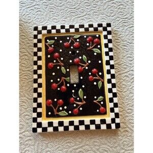 Vintage Cherry Switch Plate Mary Engelbreit  Ceramic Design 1995